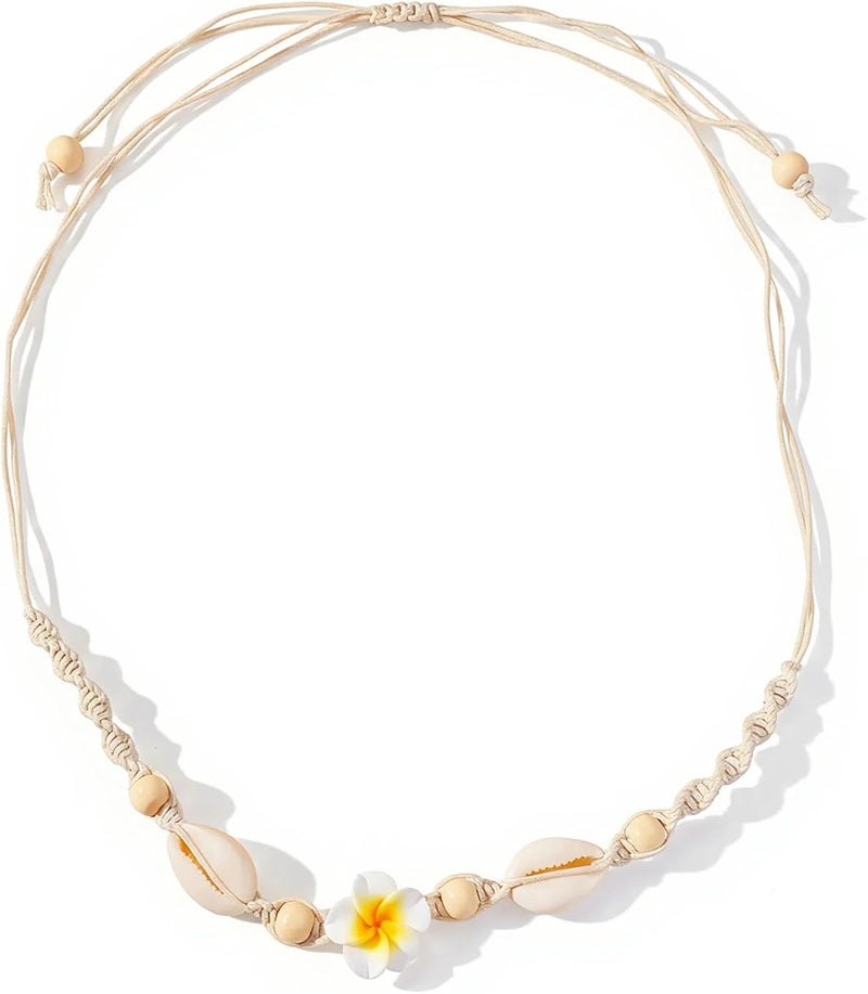 Nackiy Handmade Sea Shell Necklace for Women Summer Adjustable Natural Shell Collar Necklace - Image 1